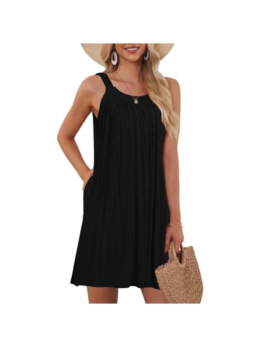 Women's Beach Cover Up Tank Dress  Casual Vacation Short